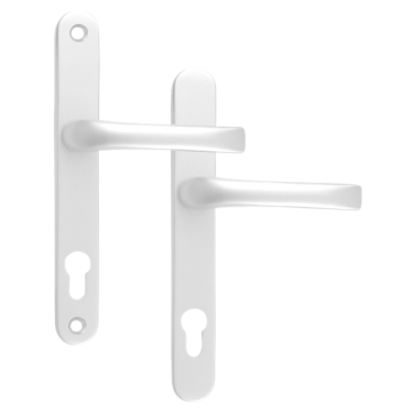 Click Here To Enlarge This Photo Of L18448 - MILA White Espagnolette Handles - 92mm Centres - 211mm Screw Centres - 240mm Backplate