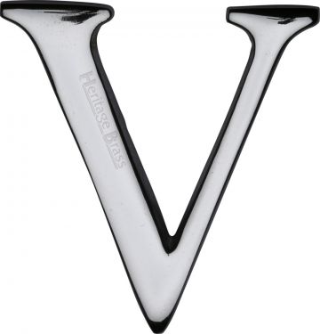 Click Here To Enlarge This Photo Of C1565 2 V-PC Heritage Brass Alphabet V Pin Fix 51mm &lpar;2"&rpar; Polished Chrome Finish