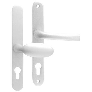Click Here To Enlarge This Photo Of L18453 - MILA White Espagnolette Handles - 92&sol;62mm Centres - 211mm Screw Centres - 240mm Backplate