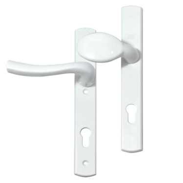 Click Here To Enlarge This Photo Of L18462 - WINKHAUS White Espagnolette Handles L&sol;H - 92mm Centres - 214mm Screw Centres - 260mm Backplate