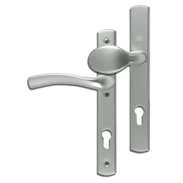 Click Here To Enlarge This Photo Of L18463 - WINKHAUS Silver Espagnolette Handles L&sol;H - 92mm Centres - 214mm Screw Centres - 260mm Backplate
