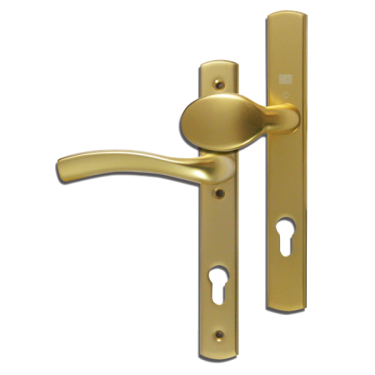 Click Here To Enlarge This Photo Of L18464 - WINKHAUS Gold Espagnolette Handles L&sol;H - 92mm Centres - 214mm Screw Centres - 260mm Backplate