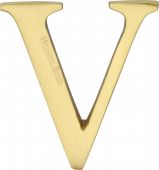 C1565 2 V-SB Heritage Brass Alphabet V Pin Fix 51mm &lpar;2"&rpar; Satin Brass Finish