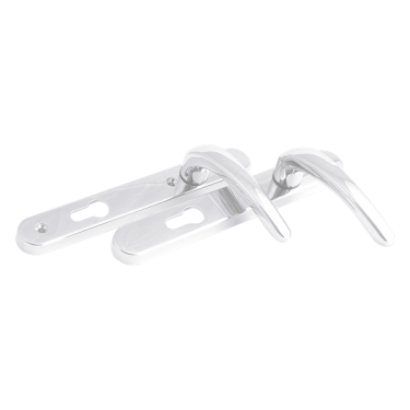 Click Here To Enlarge This Photo Of L25728 - Fab & Fix White Espagnolette Handles - 92mm Centres - 122mm Screw Centres - 206mm Backplate