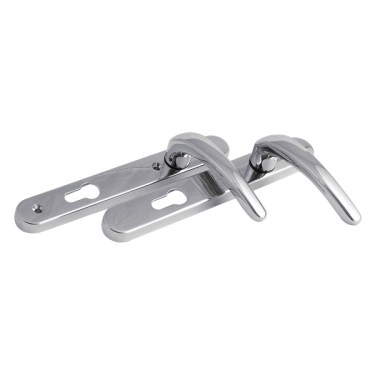 Click Here To Enlarge This Photo Of L25730 - Fab & Fix Polished Chrome Espagnolette Handles - 92mm Centres - 122mm Screw Centres - 206mm Backplate