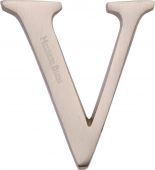 C1565 2 V-SN Heritage Brass Alphabet V Pin Fix 51mm &lpar;2"&rpar; Satin Nickel Finish