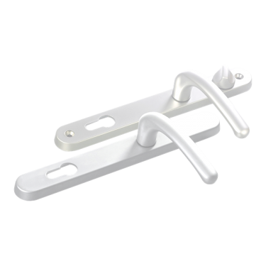 Click Here To Enlarge This Photo Of L25735 - Fab & Fix White Espagnolette Handles - 92&sol;62mm Centres - 211mm Screw Centres - 243mm Backplate