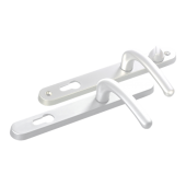L25735 - Fab & Fix White Espagnolette Handles - 92&sol;62mm Centres - 211mm Screw Centres - 243mm Backplate