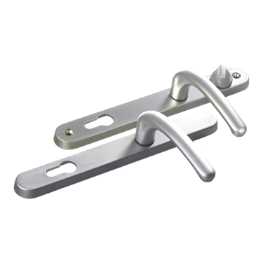Click Here To Enlarge This Photo Of L25737 - Fab & Fix Satin Chrome Espagnolette Handles - 92&sol;62mm Centres - 211mm Screw Centres - 243mm Backplate