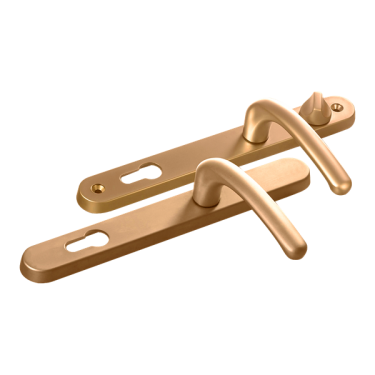 Click Here To Enlarge This Photo Of L25738 - Fab & Fix Gold Espagnolette Handles - 92&sol;62mm Centres - 211mm Screw Centres - 243mm Backplate