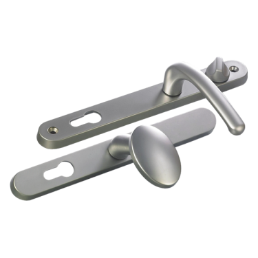 Click Here To Enlarge This Photo Of L25741 - Fab & Fix Polished Chrome Espagnolette Handles - 92&sol;62mm Centres - 211mm Screw Centres - 243mm Backplate