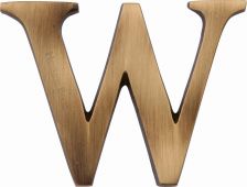 C1565 2 W-AT Heritage Brass Alphabet W Pin Fix 51mm &lpar;2"&rpar; Antique Brass Finish