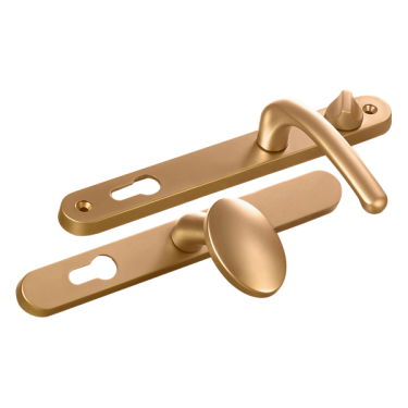 Click Here To Enlarge This Photo Of L25743 - Fab & Fix Gold Espagnolette Handles - 92&sol;62mm Centres - 211mm Screw Centres - 243mm Backplate