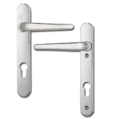 L26995 - ERA Polished Chrome Espagnolette Handles - 92mm Centres - 122mm Screw Centres - 221mm Backplate
