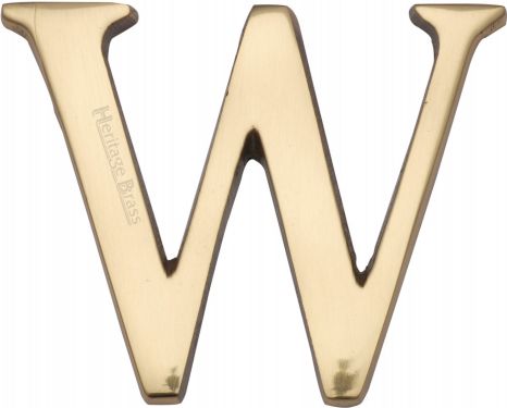 Click Here To Enlarge This Photo Of C1565 2 W-PB Heritage Brass Alphabet W Pin Fix 51mm &lpar;2"&rpar; Polished Brass Finish