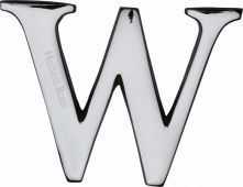 C1565 2 W-PC Heritage Brass Alphabet W Pin Fix 51mm &lpar;2"&rpar; Polished Chrome Finish