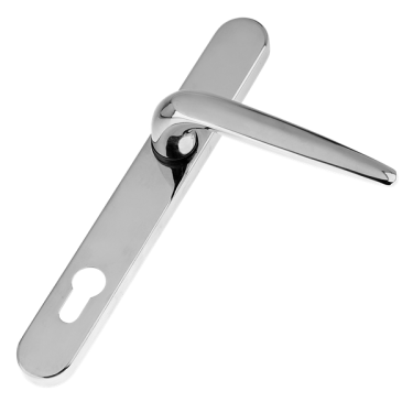 Click Here To Enlarge This Photo Of L28976 - Trojan Polished Chrome Espagnolette Handles - 92mm Centres - 210mm Screw Centres - 240mm Backplate