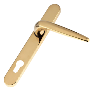 Click Here To Enlarge This Photo Of L28982 - Trojan Gold Espagnolette Handles - 92&sol;62mm Centres - 210mm Screw Centres - 240mm Backplate