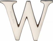 C1565 2 W-PNF Heritage Brass Alphabet W Pin Fix 51mm &lpar;2"&rpar; Polished Nickel Finish