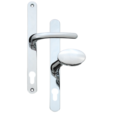 Click Here To Enlarge This Photo Of L29818 - Fab & Fix Polished Chrome Espagnolette Handles - 92&sol;62mm Centres - 240mm Screw Centres - 270mm Backplate