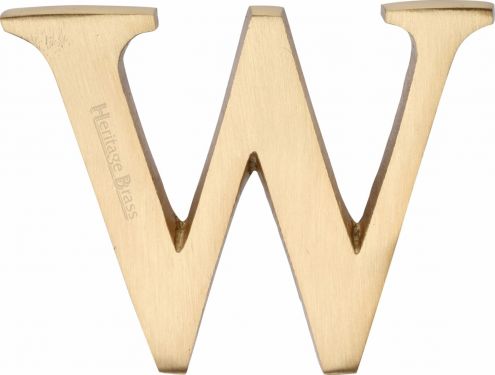 Click Here To Enlarge This Photo Of C1565 2 W-SB Heritage Brass Alphabet W Pin Fix 51mm &lpar;2"&rpar; Satin Brass Finish