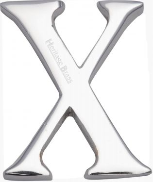 Click Here To Enlarge This Photo Of C1565 2 X-PC Heritage Brass Alphabet X Pin Fix 51mm &lpar;2"&rpar; Polished Chrome Finish