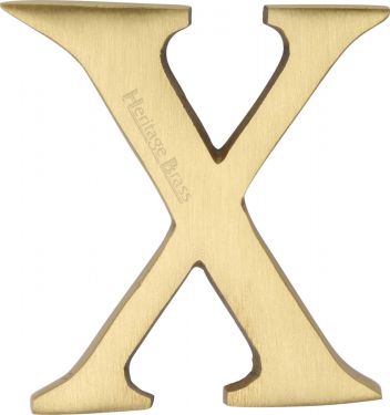 Click Here To Enlarge This Photo Of C1565 2 X-SB Heritage Brass Alphabet X Pin Fix 51mm &lpar;2"&rpar; Satin Brass Finish