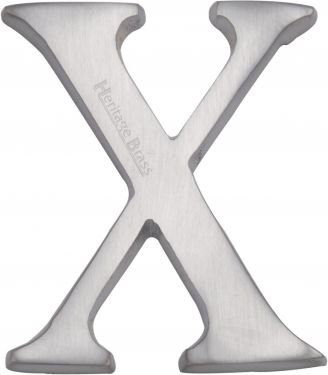 Click Here To Enlarge This Photo Of C1565 2 X-SC Heritage Brass Alphabet X Pin Fix 51mm &lpar;2"&rpar; Satin Chrome Finish