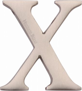 Click Here To Enlarge This Photo Of C1565 2 X-SN Heritage Brass Alphabet X Pin Fix 51mm &lpar;2"&rpar; Satin Nickel Finish