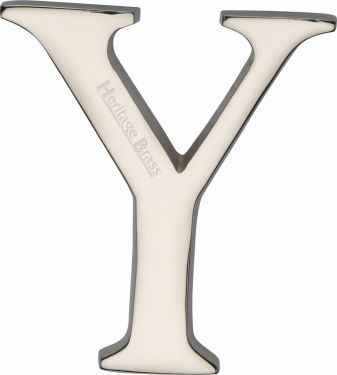 Click Here To Enlarge This Photo Of C1565 2 Y-PNF Heritage Brass Alphabet Y Pin Fix 51mm &lpar;2"&rpar; Polished Nickel Finish