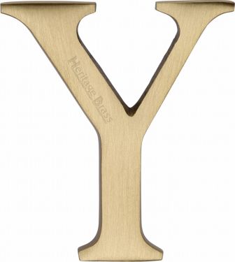 Click Here To Enlarge This Photo Of C1565 2 Y-SB Heritage Brass Alphabet Y Pin Fix 51mm &lpar;2"&rpar; Satin Brass Finish