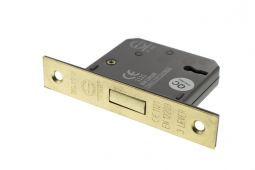 Atlantic - ALKDEAD3LK25PB 3 Lever Key Deadlock &lbrack;CE&rsqb; 2&period;5" - Polished Brass