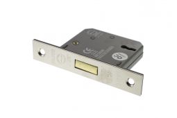 Atlantic - ALKDEAD3LK25PN 3 Lever Key Deadlock &lbrack;CE&rsqb; 2&period;5" - Polished Nickel