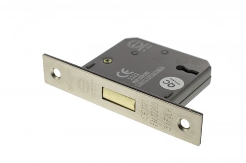 Click Here To Enlarge This Photo Of Atlantic - ALKDEAD3LK25SN 3 Lever Key Deadlock &lbrack;CE&rsqb; 2&period;5" - Satin Nickel