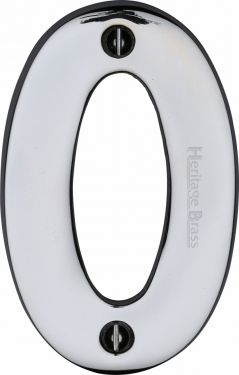 Click Here To Enlarge This Photo Of C1566 0-PC Heritage Brass Numeral 0 Face Fix 76mm &lpar;3"&rpar; Polished Chrome Finish