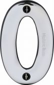 C1566 0-PC Heritage Brass Numeral 0 Face Fix 76mm &lpar;3"&rpar; Polished Chrome Finish