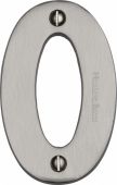 C1566 0-SN Heritage Brass Numeral 0 Face Fix 76mm &lpar;3"&rpar; Satin Nickel Finish