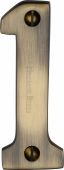 C1566 1-AT Heritage Brass Numeral 1 Face Fix 76mm &lpar;3"&rpar; Antique Brass Finish
