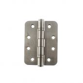 Atlantic - AHR1433SSS&lpar;3&rpar; Grade 13 Fire Rated Radius Corner Ball Bearing Hinges 4" x 3" x 3mm - Satin Stainless Steel &lpar;Pack of 3&rpar;