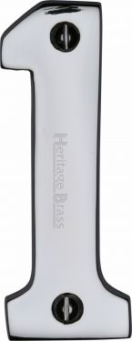 Click Here To Enlarge This Photo Of C1566 1-PC Heritage Brass Numeral 1 Face Fix 76mm &lpar;3"&rpar; Polished Chrome Finish