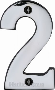 Click Here To Enlarge This Photo Of C1566 2-PC Heritage Brass Numeral 2 Face Fix 76mm &lpar;3"&rpar; Polished Chrome Finish