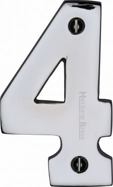 Click Here To Enlarge This Photo Of C1566 4-PC Heritage Brass Numeral 4 Face Fix 76mm &lpar;3"&rpar; Polished Chrome Finish