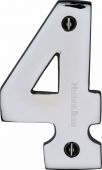 C1566 4-PC Heritage Brass Numeral 4 Face Fix 76mm &lpar;3"&rpar; Polished Chrome Finish