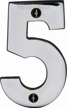 Click Here To Enlarge This Photo Of C1566 5-PC Heritage Brass Numeral 5 Face Fix 76mm &lpar;3"&rpar; Polished Chrome Finish