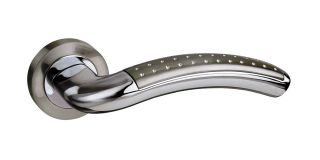 Atlantic - M78SNCP Mediterranean 'Monaco' Lever on Round Rose - Satin Nickel&sol;Polished Chrome