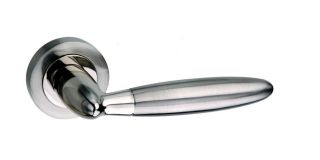 Atlantic - M83SNNP Mediterranean 'Gibraltar' Lever on Round Rose - Satin&sol;Polished Nickel