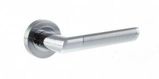Atlantic - M90SCPC Mediterranean 'Santorini' Lever on Round Rose - Satin&sol;Polished Chrome