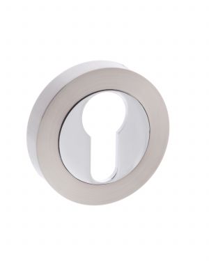 Click Here To Enlarge This Photo Of Atlantic - MESCESNCP Mediterranean Euro Escutcheons on Round Rose - Satin Nickel&sol;Polished Chrome