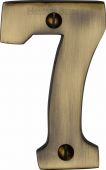 C1566 7-AT Heritage Brass Numeral 7 Face Fix 76mm &lpar;3"&rpar; Antique Brass Finish