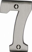C1566 7-SN Heritage Brass Numeral 7 Face Fix 76mm &lpar;3"&rpar; Satin Nickel Finish